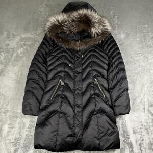 Y2K Athabasca Softwear Women’s Black Duck Down Faux Fur Hood Puffer Coat Small